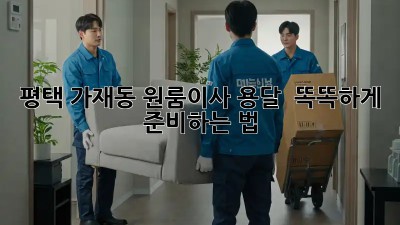 평택 가재동 원룸이사 용달 🚚💨 똑똑하게 준비하는 법!
